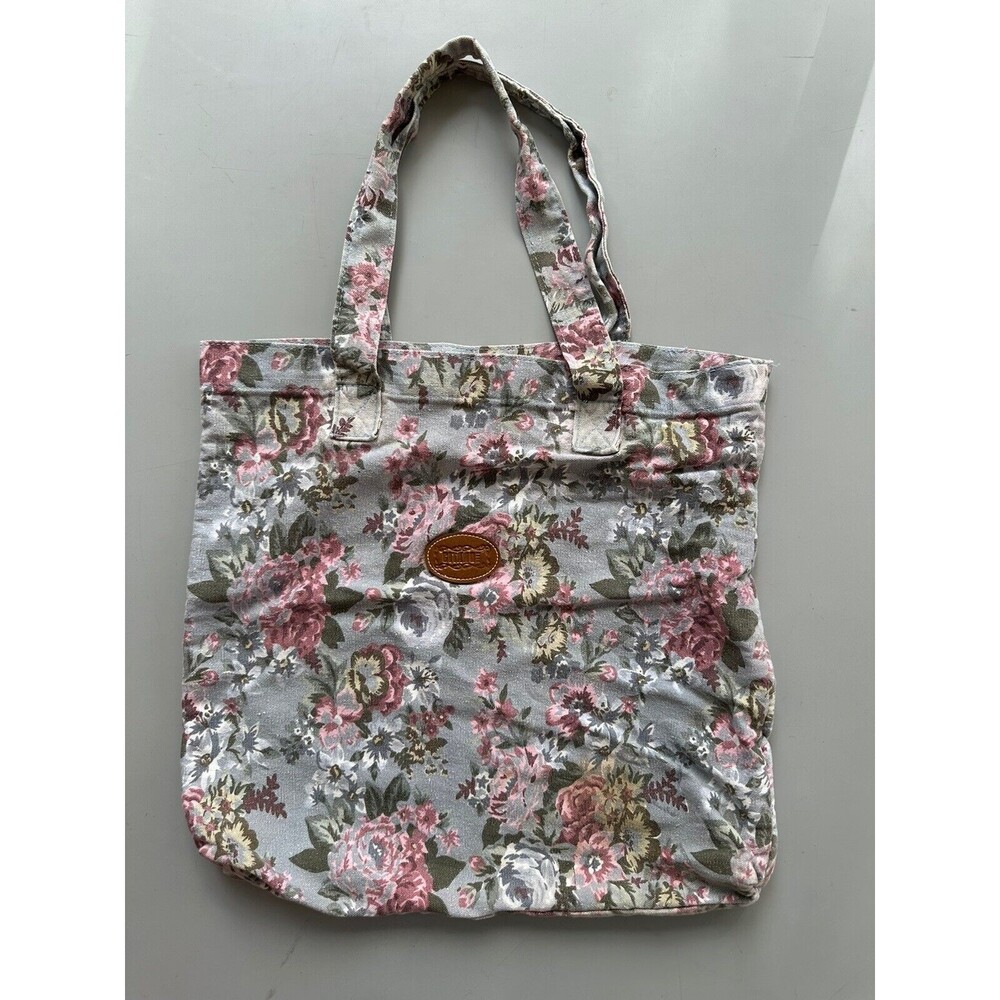 Vintage Gitano Floral Tote Bag Purse Cotton Canvas 90s Grannycore